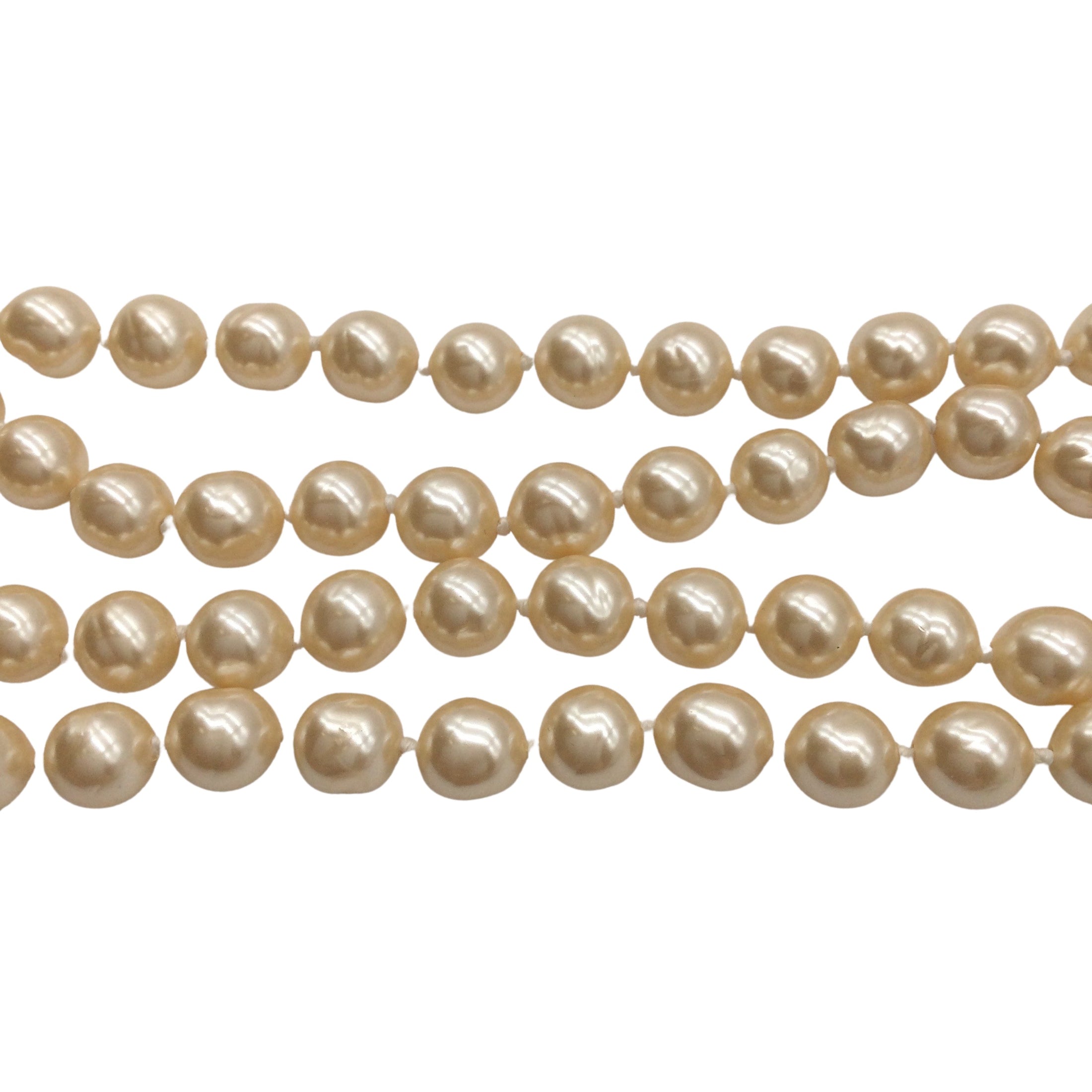 Chanel Cream Vintage 1981 Classic Extra Long Pearl Necklace