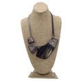 Load image into Gallery viewer, Lanvin Multicolored Mixed Media Crystal Embellished Metal, Wood, and Leather Necklace
