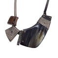 Load image into Gallery viewer, Lanvin Multicolored Mixed Media Crystal Embellished Metal, Wood, and Leather Necklace