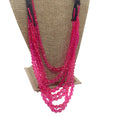Load image into Gallery viewer, Giorgio Armani Pink / Black Vintage Multi Beaded Chain Two-Tone Necklace
