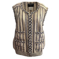 Load image into Gallery viewer, Chanel Beige / Navy Tweed Sequined Vest