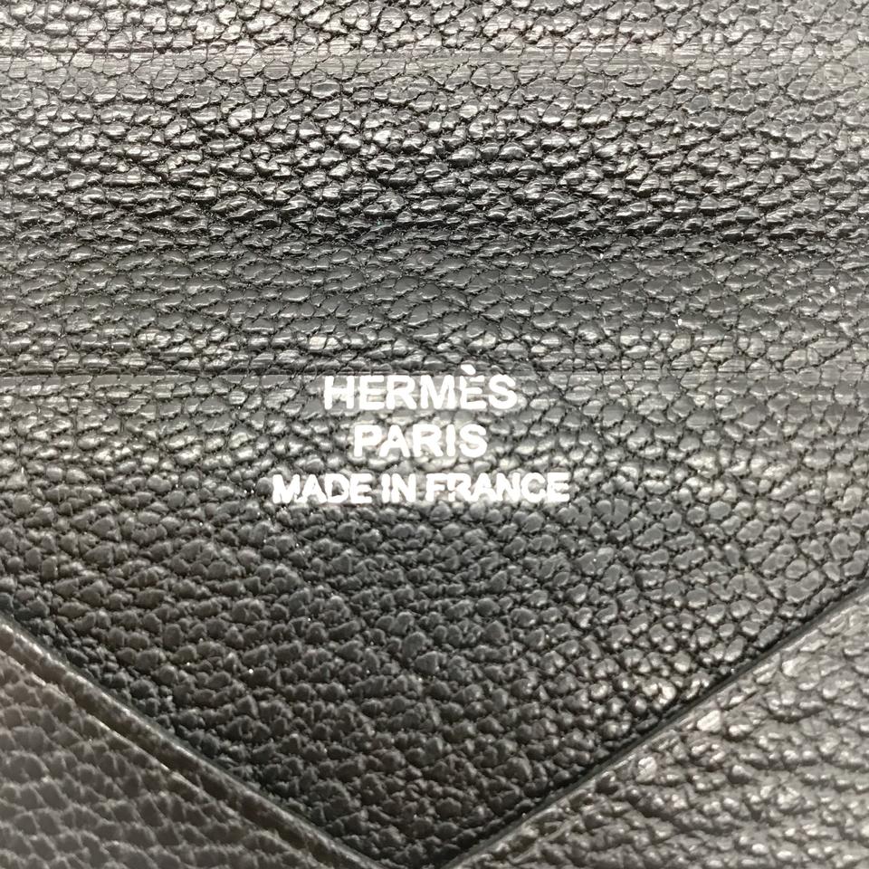 Hermès Black Calvi Card Holder Wallet