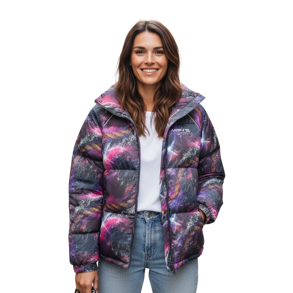 MISBHV Multicolor Fall Winter 2019 Warszawa Midnight Cowboy Galaxy Print Down Puffer Jacket