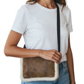 Load image into Gallery viewer, Brunello Cucinelli Brown / Cream Monili Bead Embellished Lamb Shearling Handbag
