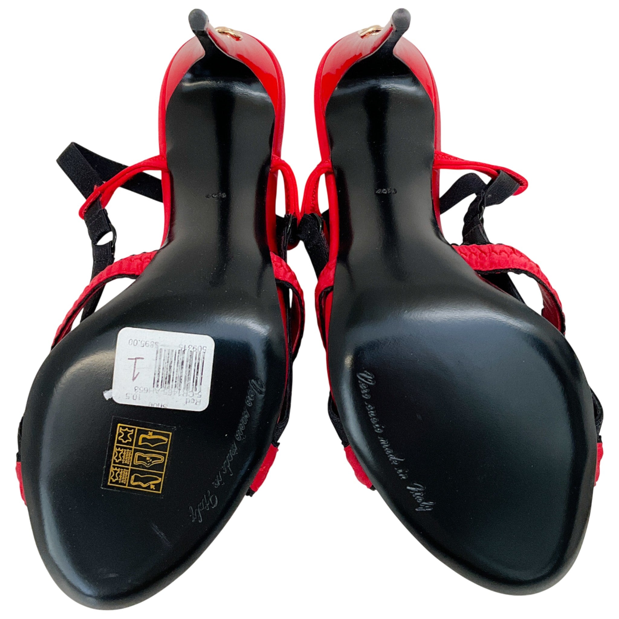 Dolce & Gabbana Red / Black Criss Cross Corset Sandals