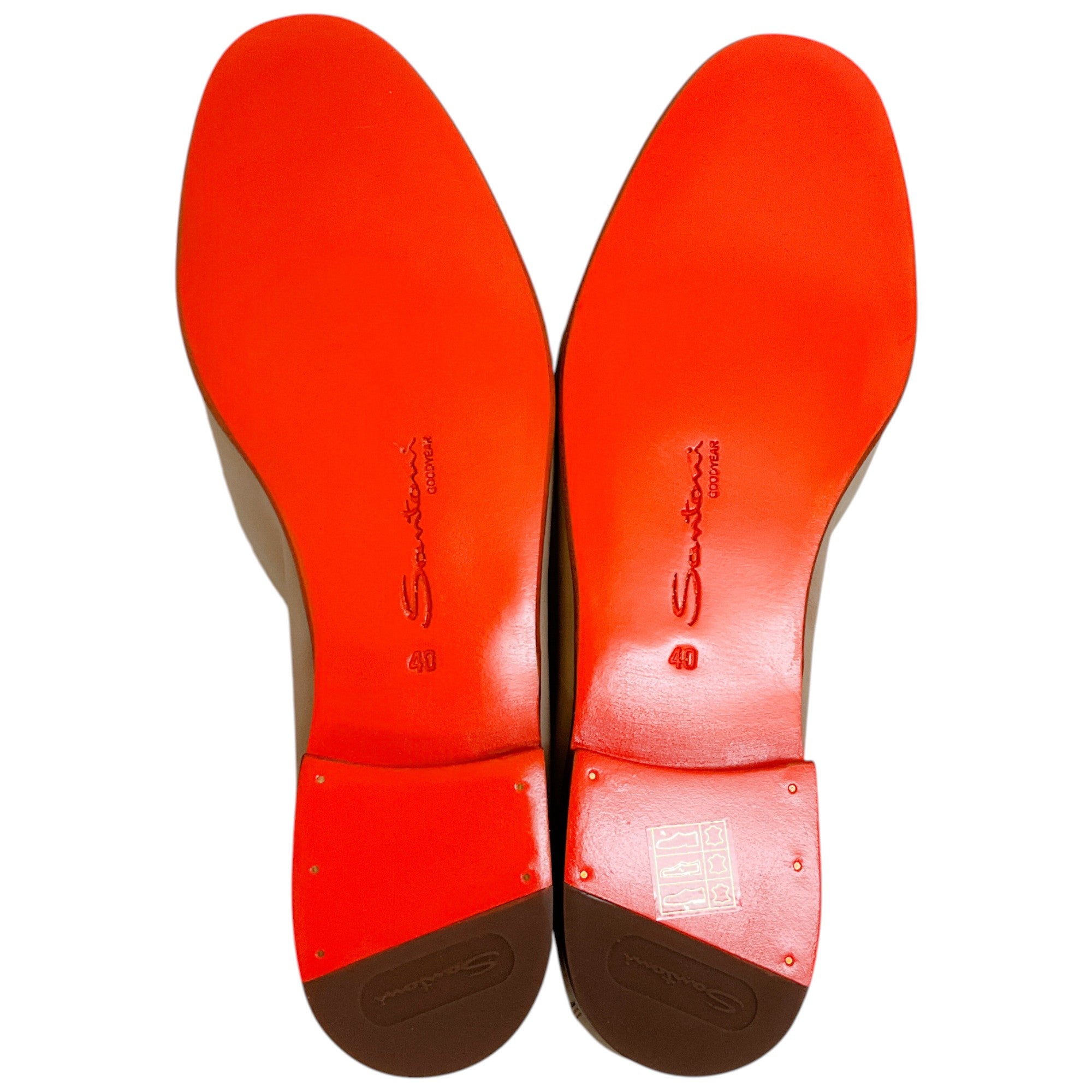 Santoni Beige Leather Loafers