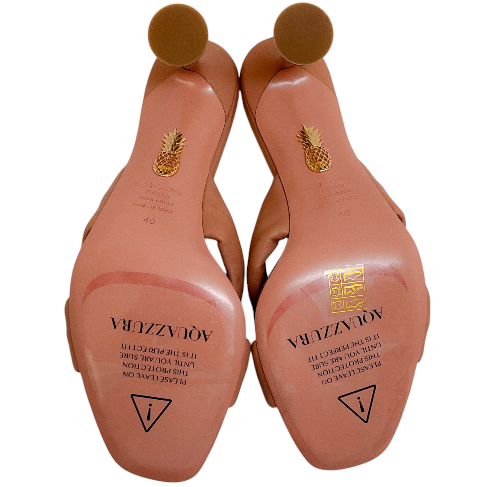 Aquazzura Powder Pink Leather Amore 75 Sandals