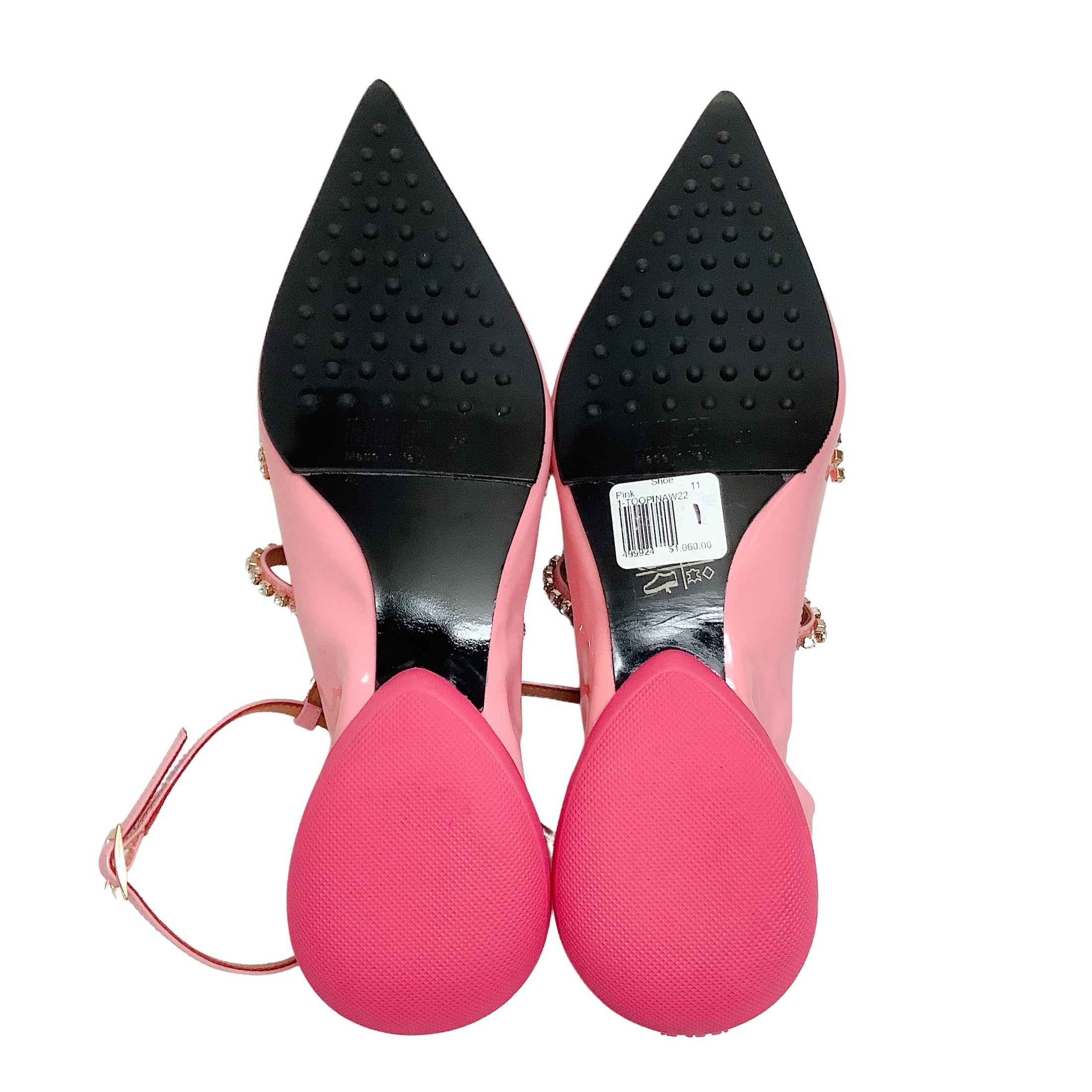 13 09 SR Pink Patent Embellished Tootsy Ballet Flats