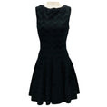 Load image into Gallery viewer, Alaia Black Chevron Chenille Knit Sleeveless Flared Dress
