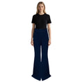 Load image into Gallery viewer, Alex Perry Navy Blue Flared Crepe Pants / Trousers
