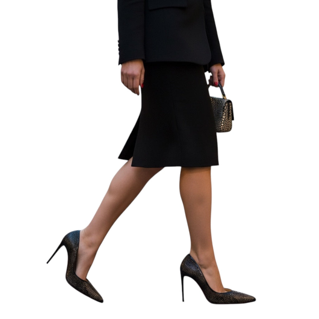 Christian Louboutin Black / Beige Laser Cut Patent Leather Iriza Pumps