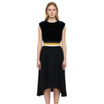 Load image into Gallery viewer, Derek Lam Black / Cream / Tan Sleeveless A-Line Dress with Tricolor Belt
