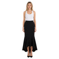 Load image into Gallery viewer, Alexandre Vauthier Black High Waisted High-Low Crepe Maxi Skirt with Flared Hem
