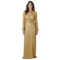 Load image into Gallery viewer, Mac Duggal Champagne Metallic Sequined Gown / Formal Dress
