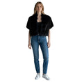 Load image into Gallery viewer, Oscar de la Renta Couture Navy Blue Cropped Mink Fur and Chinchilla Fur Jacket with Satin Lining
