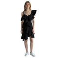 Load image into Gallery viewer, Proenza Schouler Black Ruffled Crepe Asymmetric Cocktail Dress
