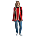 Load image into Gallery viewer, Akris Punto Orange / Cream / Black Long Sleeved Wool Knit Pullover Sweater
