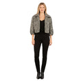 Load image into Gallery viewer, KaufmanFranco Black / White Cropped Wool and Mohair Tweed Jacket
