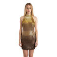Load image into Gallery viewer, Oscar de la Renta Gold Metallic Ombre Effect Beaded Mini Cocktail Dress
