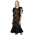 Load image into Gallery viewer, Michael Kors Collection Black / Nude Ruffled Lace Cocktail Dress
