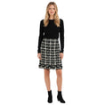 Load image into Gallery viewer, Oscar de la Renta Black / White / Charcoal Grey Tweed Skirt with Mink Fur Trim
