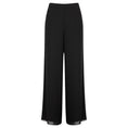 Load image into Gallery viewer, St. John Black Caviar Textured Sheer Chiffon Wide Leg Flowy Pants

