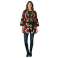 Load image into Gallery viewer, Brunello Cucinelli Red / Grey / Beige Multi Chunky Knit Belted Cardigan with Sequin Embellishments
