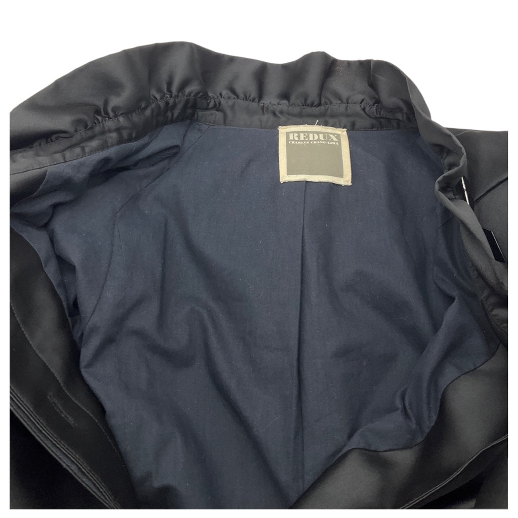 Redux Charles Chang-Lima Black Stone Embellished Satin Coat