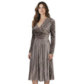 Load image into Gallery viewer, Burberry Taupe Long Sleeved Ribbed Velvet Midi Dress
