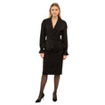 Load image into Gallery viewer, Brioni Black Silk Lined Wool Jacket and Skirt Suit Set with Belt
