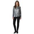 Load image into Gallery viewer, Chloe Vintage Silver Metallic Pleated Silk Blouse
