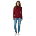 Load image into Gallery viewer, Alaia Maroon Red Mock Neck Wool Knit Pullover Sweater
