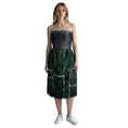 Load image into Gallery viewer, Oscar de la Renta Blue / Green / Silver Metallic Sequined Strapless Cocktail Dress with Feathers
