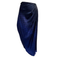 Load image into Gallery viewer, Dries Van Noten Purple Ombre Effect Checkerboard Print Asymmetric Silk Midi Skirt
