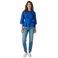 Load image into Gallery viewer, Marni Blue Houndstooth Jacquard Three Quarter Sleeved Top
