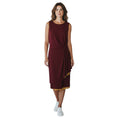 Load image into Gallery viewer, Fendi Burgundy / Olive Draped Sleeveless Crepe Midi Dress
