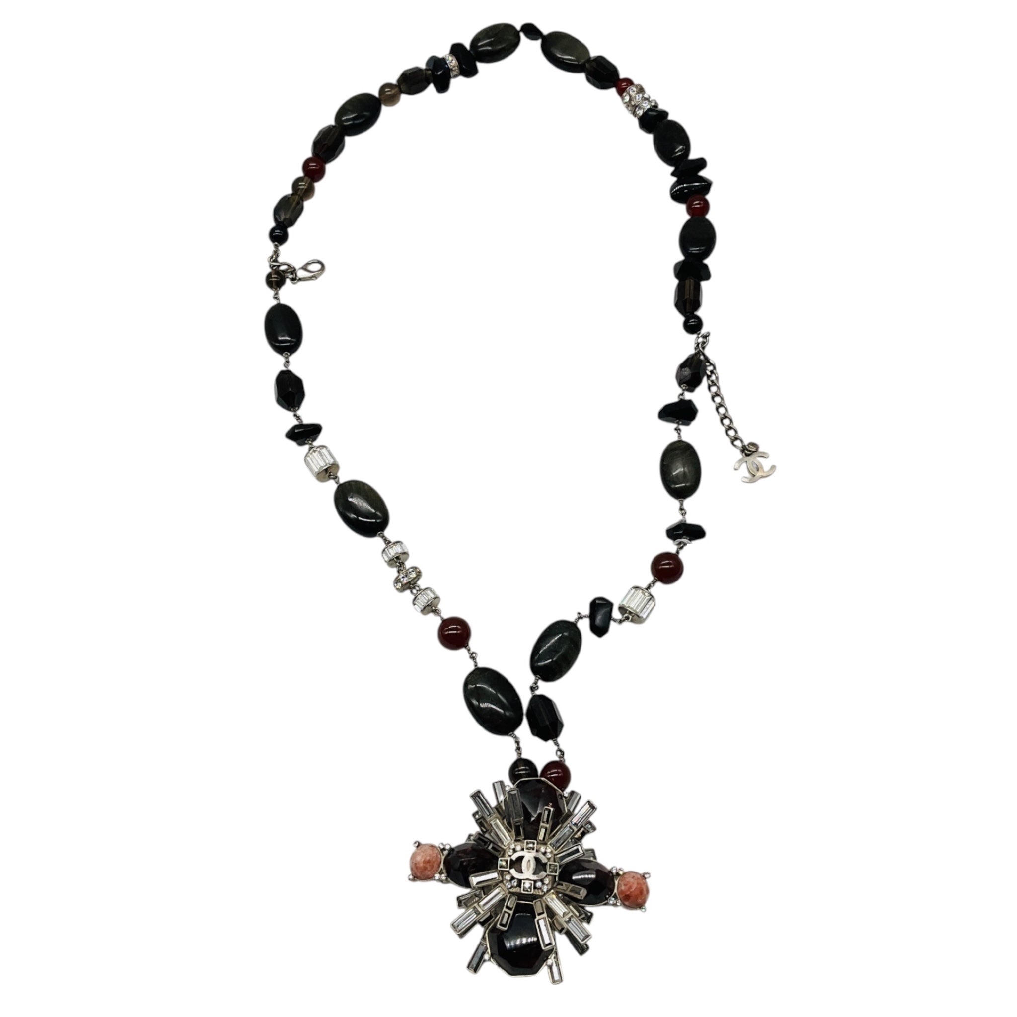 Chanel Haute Couture Fall Winter 2006 Multicolor Stone and Crystal CC Logo Station Statement Necklace