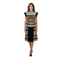 Load image into Gallery viewer, Etro Ivory / Black Multi Printed Pleated Dress with Fringed Trim
