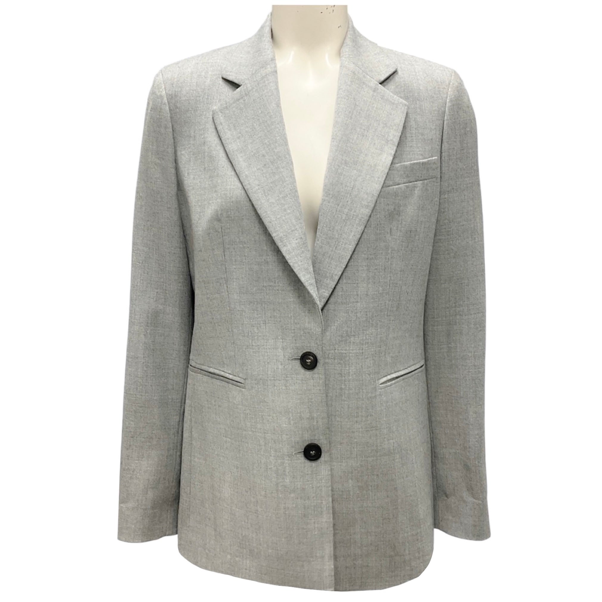 Peserico Grey Lurex Wool Flannel Blazer