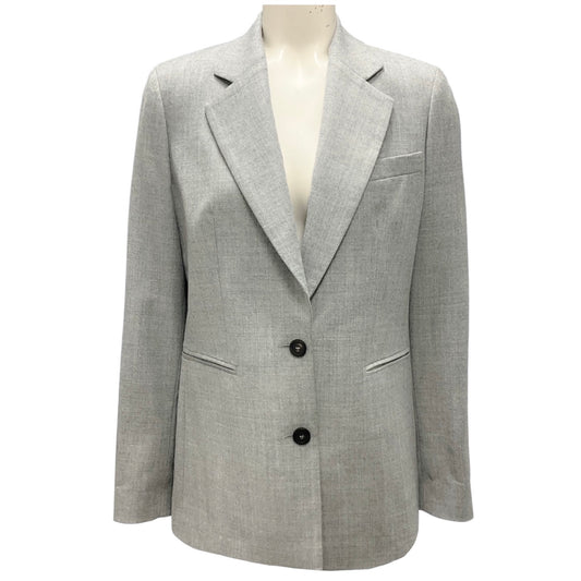 Peserico Grey Lurex Wool Flannel Blazer