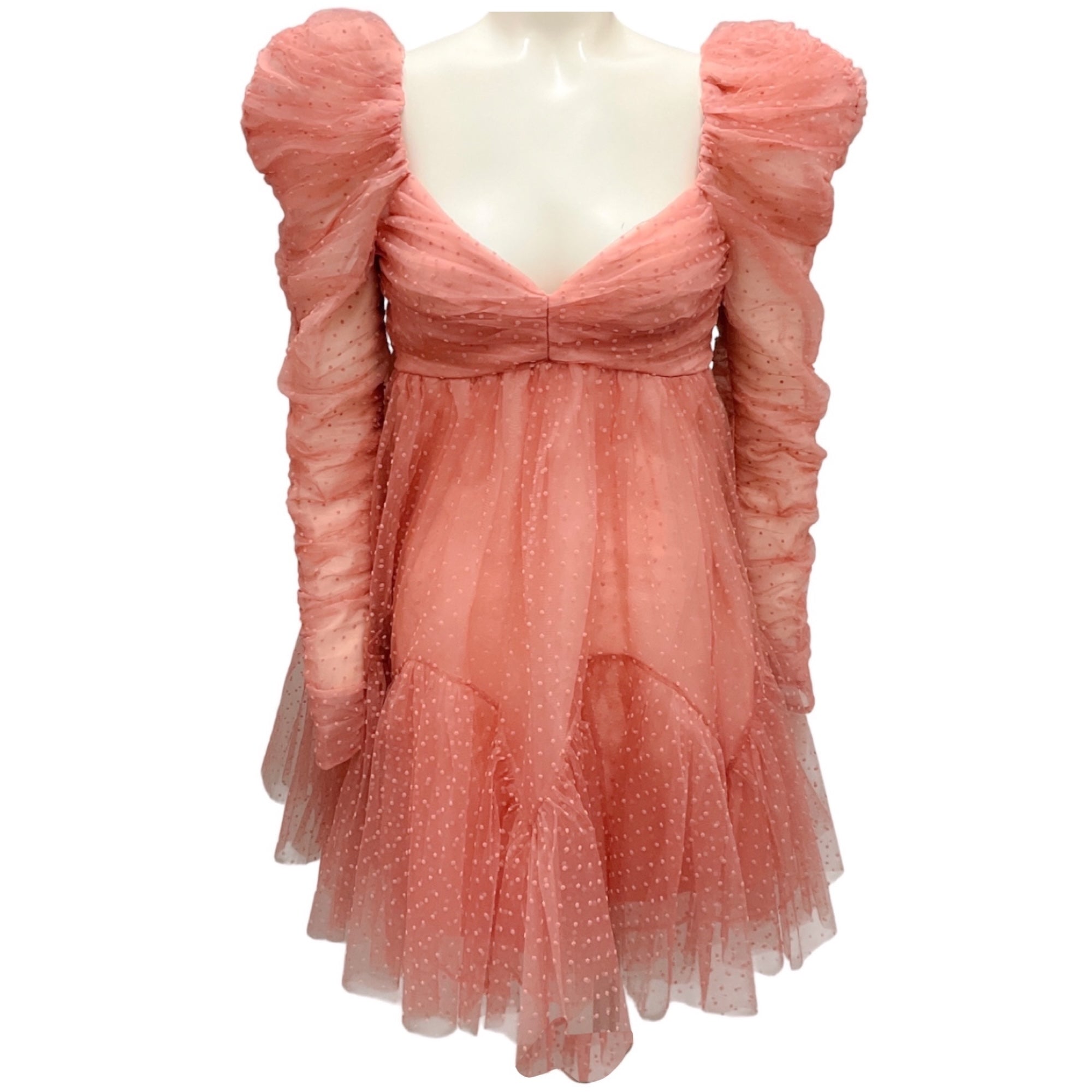 Zimmermann Blush Tulle Ruched Mini Dress