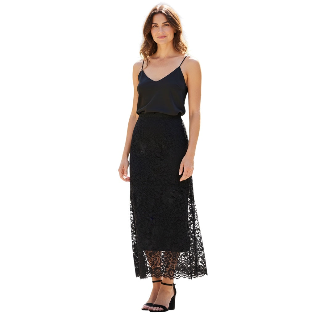 Proenza Schouler Black Stretch Lace Jasmine Maxi Skirt