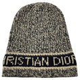 Load image into Gallery viewer, Christian Dior Beige / Black Wool and Cashmere Logo Knit Beanie
