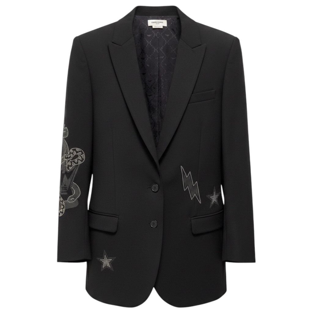 Zadig & Voltaire Black Viva Bis Multi Embellished Blazer Jacket
