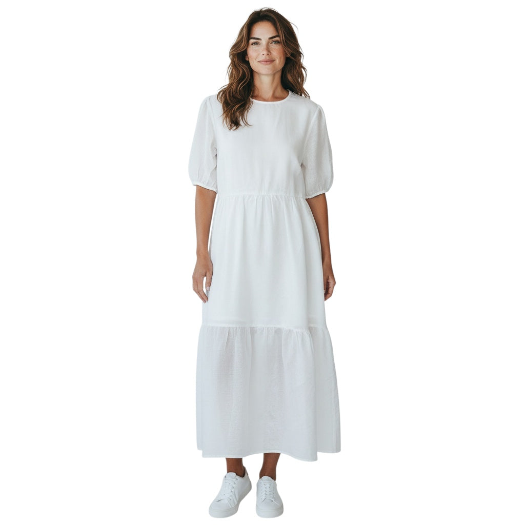 Peserico White Linen Midi Dress