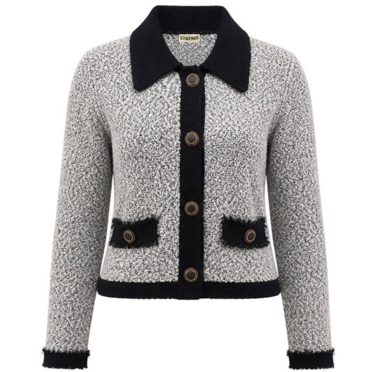L'Agence White / Black Arielle Knit Jacket