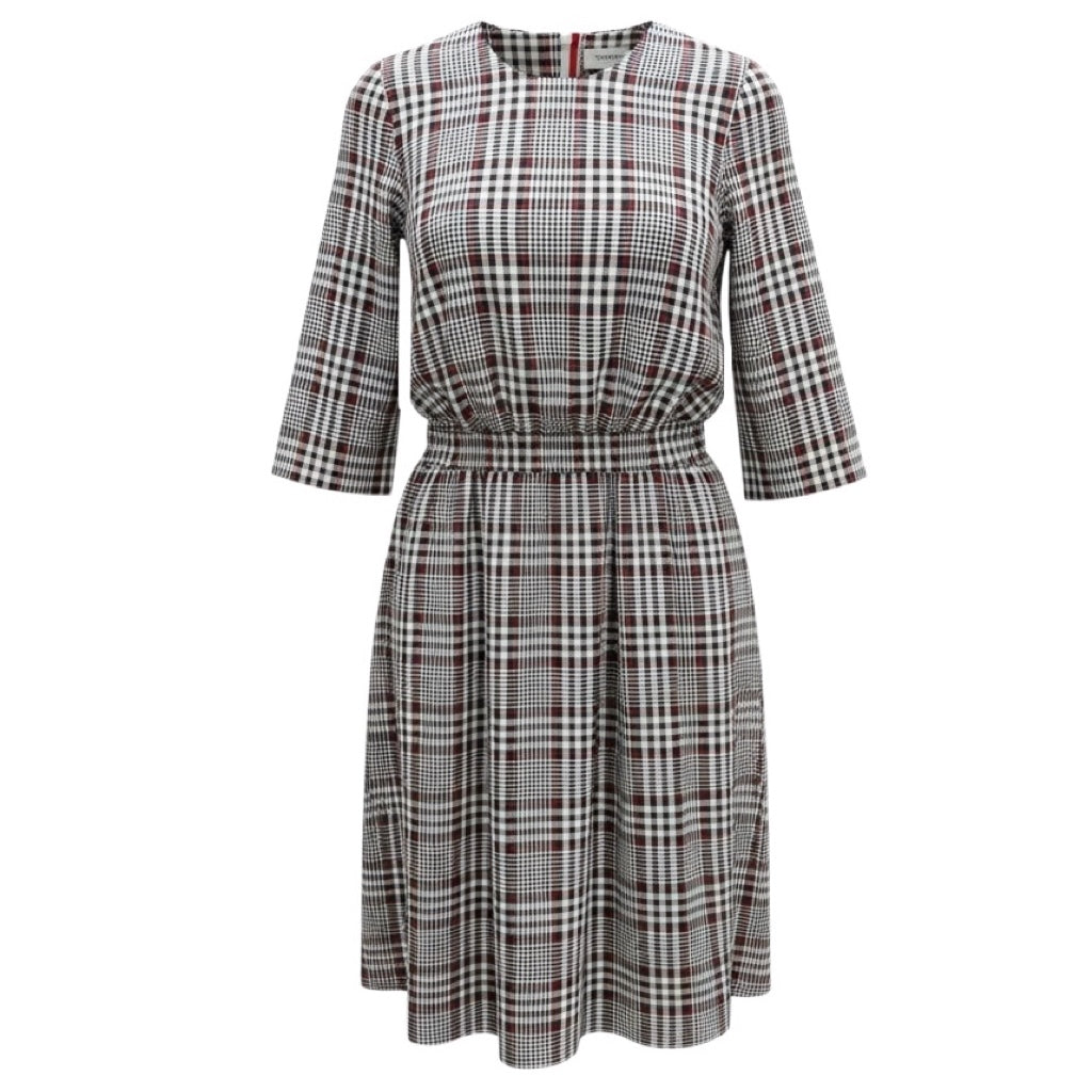 Thom Browne / Navy / White Red Plaid Midi Dress