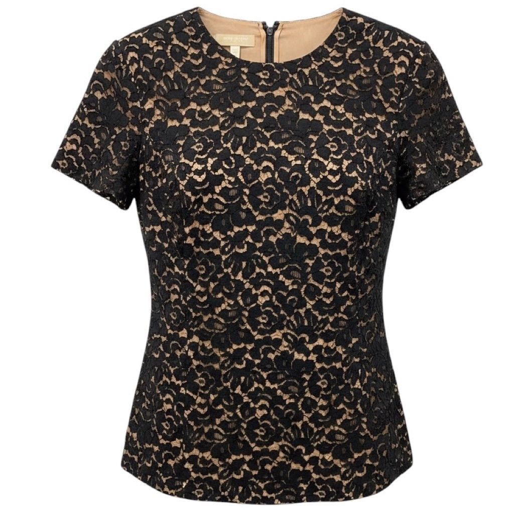 Michael Kors Collection Black Short Sleeved Lace Blouse