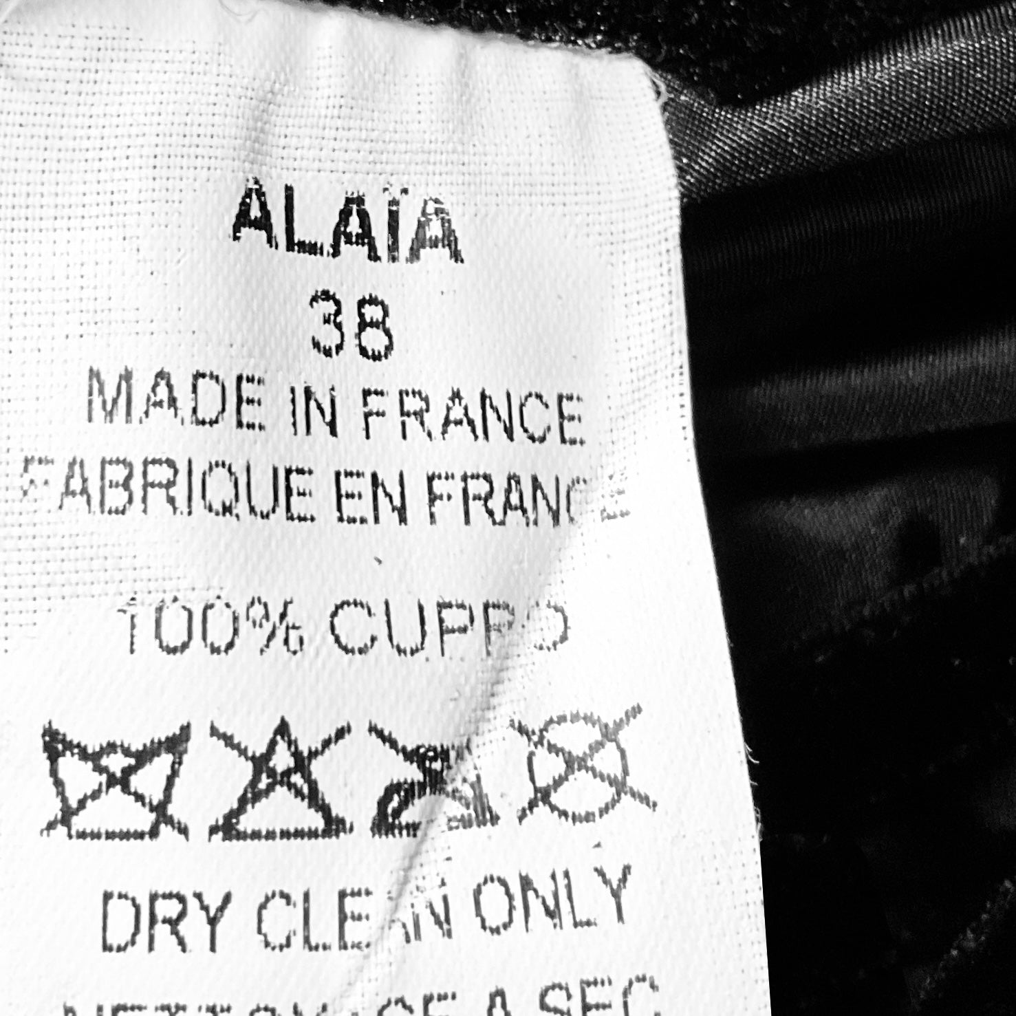 Alaia Vintage Black Strapless Lace Trimmed Mini Dress