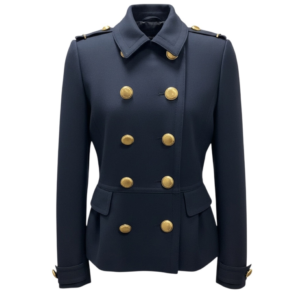 Burberry Navy Classic Double Breasted Jacket